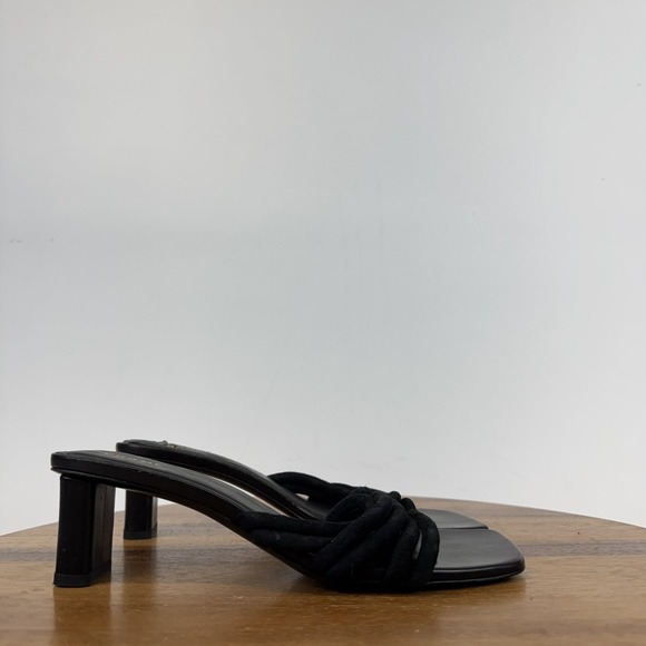 $378 New Womens Frame Le Tonga Black Leather Strappy Slide Sandals Size EU 37.5